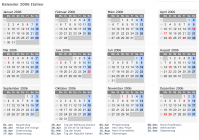 Kalender 2006 mit Ferien und Feiertagen Italien