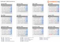 Kalender 2006 mit Ferien und Feiertagen Sardinien