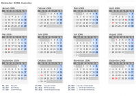 Kalender 2006 mit Ferien und Feiertagen Jamaika
