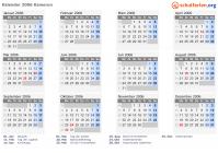 Kalender 2006 mit Ferien und Feiertagen Kamerun