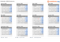 Kalender 2006 mit Ferien und Feiertagen Komoren