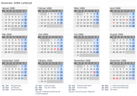 Kalender 2006 mit Ferien und Feiertagen Lettland