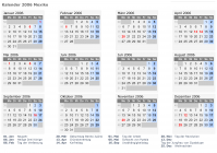 Kalender 2006 mit Ferien und Feiertagen Mexiko