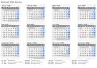 Kalender 2006 mit Ferien und Feiertagen Monaco