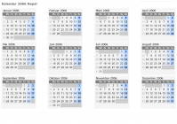 Kalender 2006 mit Ferien und Feiertagen Nepal