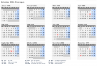 Kalender 2006 mit Ferien und Feiertagen Nicaragua
