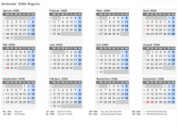 Kalender 2006 mit Ferien und Feiertagen Nigeria