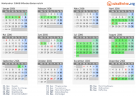 Kalender 2006 mit Ferien und Feiertagen Niederösterreich