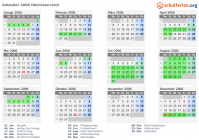 Kalender 2006 mit Ferien und Feiertagen Oberösterreich