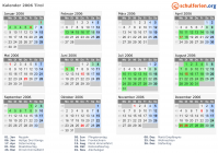 Kalender 2006 mit Ferien und Feiertagen Tirol