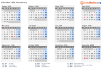 Kalender 2006 mit Ferien und Feiertagen Neuenburg