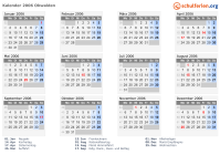 Kalender 2006 mit Ferien und Feiertagen Obwalden