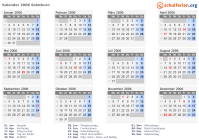 Kalender 2006 mit Ferien und Feiertagen Solothurn
