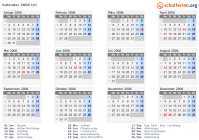 Kalender 2006 mit Ferien und Feiertagen Uri