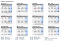 Kalender 2006 mit Ferien und Feiertagen Ungarn