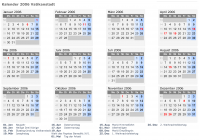 Kalender 2006 mit Ferien und Feiertagen Vatikanstadt