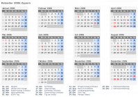 Kalender 2006 mit Ferien und Feiertagen Zypern