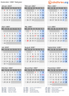 Kalender 2007 mit Ferien und Feiertagen Belgien