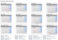 Kalender 2007 mit Ferien und Feiertagen Brasilien