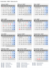 Kalender 2007 mit Ferien und Feiertagen Dänemark