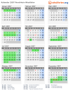 Kalender 2007 mit Ferien und Feiertagen Nordrhein-Westfalen