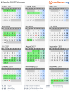 Kalender 2007 mit Ferien und Feiertagen Thüringen