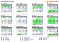 Kalender 2007 mit Ferien und Feiertagen Limoges