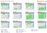 Kalender 2007 mit Ferien und Feiertagen Orléans-Tours