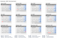 Kalender 2007 mit Ferien und Feiertagen Griechenland
