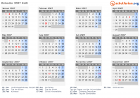 Kalender 2007 mit Ferien und Feiertagen Haiti
