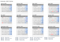 Kalender 2007 mit Ferien und Feiertagen Italien