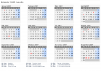 Kalender 2007 mit Ferien und Feiertagen Jamaika