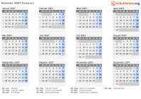 Kalender 2007 mit Ferien und Feiertagen Kamerun