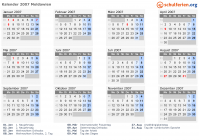 Kalender 2007 mit Ferien und Feiertagen Moldawien