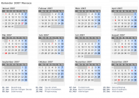 Kalender 2007 mit Ferien und Feiertagen Monaco