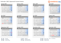 Kalender 2007 mit Ferien und Feiertagen Appenzell Ausserrhoden