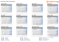 Kalender 2007 mit Ferien und Feiertagen Nidwalden