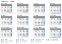 Kalender 2007 mit Ferien und Feiertagen Zypern