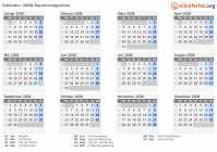 Kalender 2008 mit Ferien und Feiertagen Äquatorialguinea