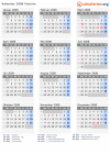Kalender 2008 mit Ferien und Feiertagen Victoria