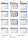 Kalender 2008 mit Ferien und Feiertagen Bulgarien