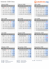 Kalender 2008 mit Ferien und Feiertagen China