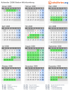 Kalender 2008 mit Ferien und Feiertagen Baden-Württemberg