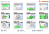 Kalender 2008 mit Ferien und Feiertagen Berlin