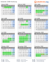 Kalender 2008 mit Ferien und Feiertagen Hamburg