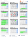 Kalender 2008 mit Ferien und Feiertagen Hessen