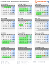Kalender 2008 mit Ferien und Feiertagen Mecklenburg-Vorpommern