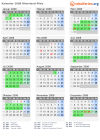 Kalender 2008 mit Ferien und Feiertagen Rheinland-Pfalz