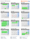 Kalender 2008 mit Ferien und Feiertagen Saarland