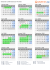 Kalender 2008 mit Ferien und Feiertagen Sachsen-Anhalt